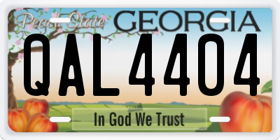 GA license plate QAL4404