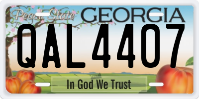 GA license plate QAL4407