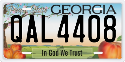 GA license plate QAL4408