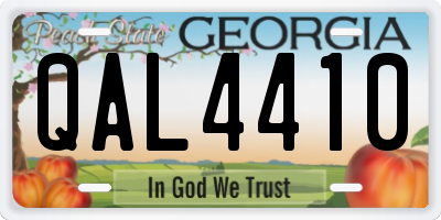 GA license plate QAL4410