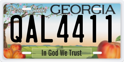 GA license plate QAL4411