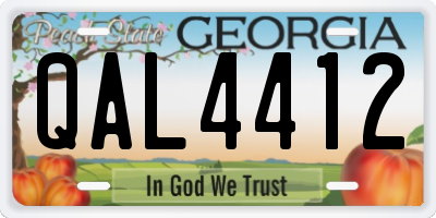 GA license plate QAL4412