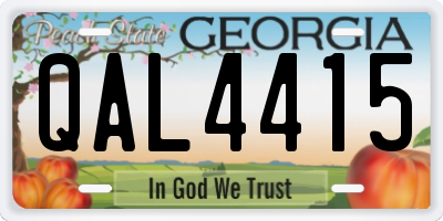 GA license plate QAL4415