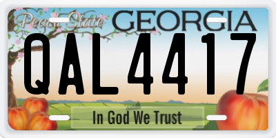 GA license plate QAL4417