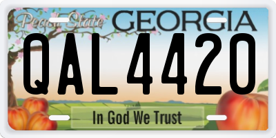 GA license plate QAL4420