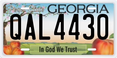 GA license plate QAL4430