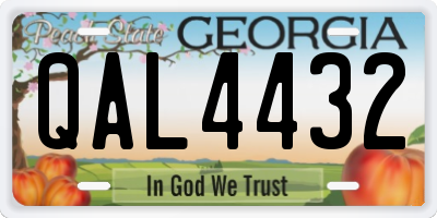 GA license plate QAL4432