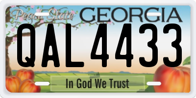 GA license plate QAL4433