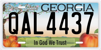 GA license plate QAL4437