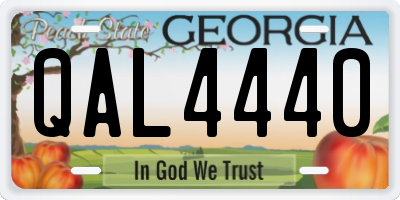 GA license plate QAL4440