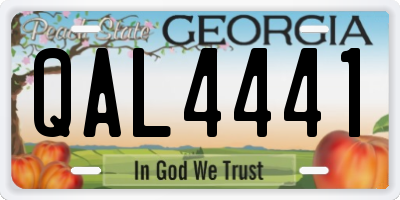 GA license plate QAL4441