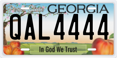 GA license plate QAL4444