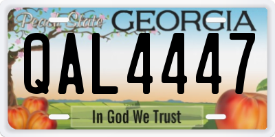 GA license plate QAL4447