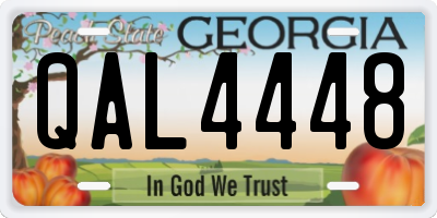 GA license plate QAL4448