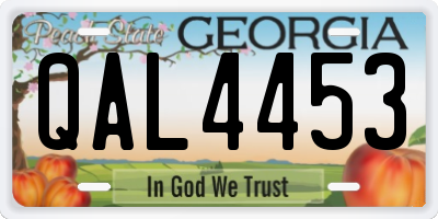 GA license plate QAL4453