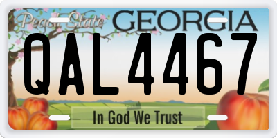 GA license plate QAL4467