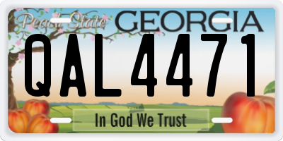 GA license plate QAL4471