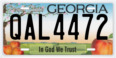 GA license plate QAL4472