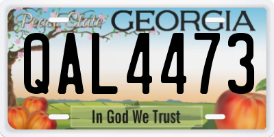 GA license plate QAL4473