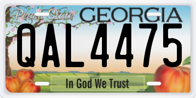 GA license plate QAL4475