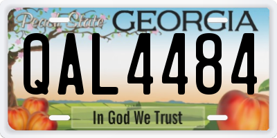 GA license plate QAL4484