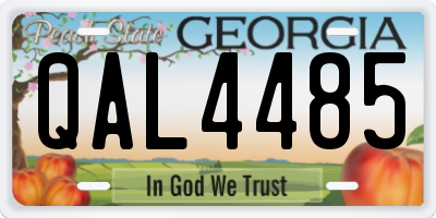 GA license plate QAL4485