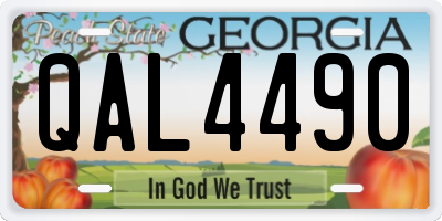 GA license plate QAL4490