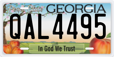 GA license plate QAL4495