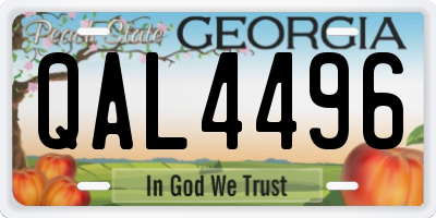 GA license plate QAL4496