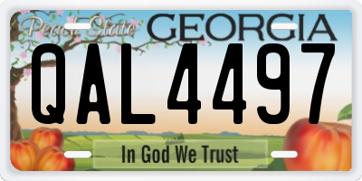 GA license plate QAL4497