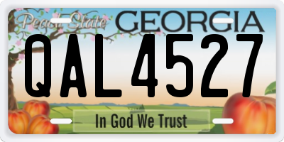 GA license plate QAL4527