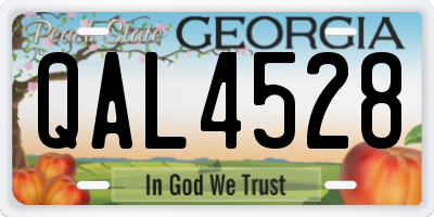 GA license plate QAL4528