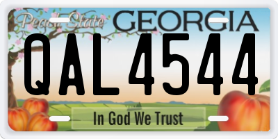 GA license plate QAL4544