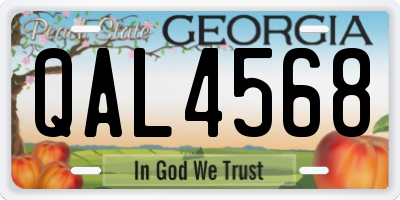 GA license plate QAL4568