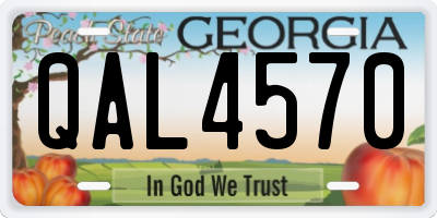 GA license plate QAL4570