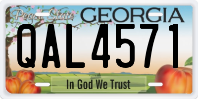 GA license plate QAL4571