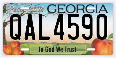 GA license plate QAL4590