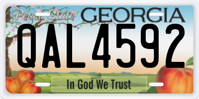 GA license plate QAL4592