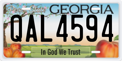 GA license plate QAL4594