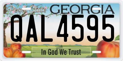 GA license plate QAL4595