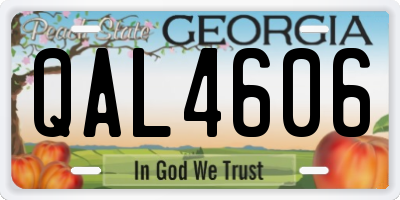 GA license plate QAL4606