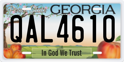 GA license plate QAL4610