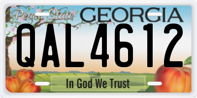 GA license plate QAL4612