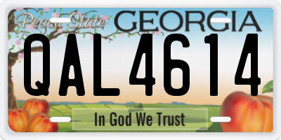 GA license plate QAL4614