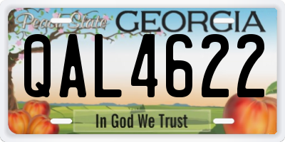 GA license plate QAL4622