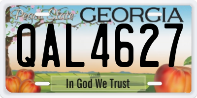 GA license plate QAL4627