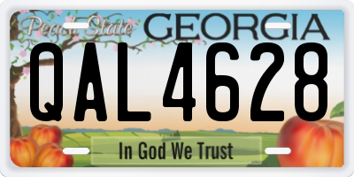 GA license plate QAL4628