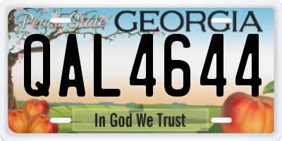 GA license plate QAL4644
