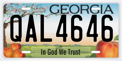 GA license plate QAL4646