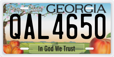 GA license plate QAL4650